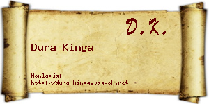Dura Kinga névjegykártya